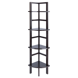 Winsome Wood Aiden Corner Baker's Rack In Rich Coffee - Stylish Solid Wood Shelf For Kitchen, Living Room & More Coffee Solid Wood 23561-winsome-wood