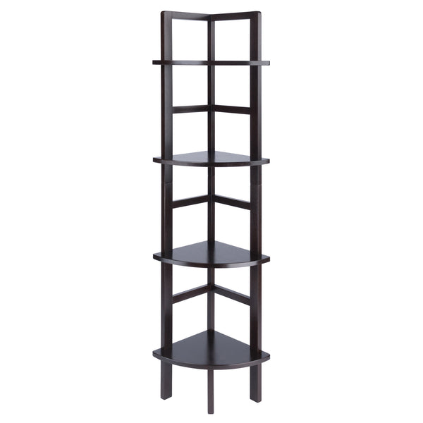 Winsome Wood Aiden Corner Baker's Rack In Rich Coffee - Stylish Solid Wood Shelf For Kitchen, Living Room & More Coffee Solid Wood 23561-winsome-wood
