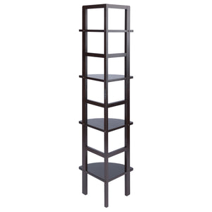 Winsome Wood Aiden Corner Baker's Rack In Rich Coffee - Stylish Solid Wood Shelf For Kitchen, Living Room & More Coffee Solid Wood 23561-winsome-wood