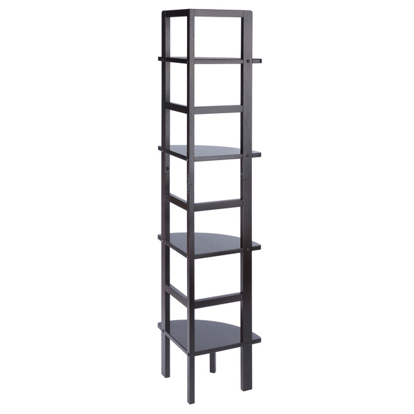 Winsome Wood Aiden Corner Baker's Rack In Rich Coffee - Stylish Solid Wood Shelf For Kitchen, Living Room & More Coffee Solid Wood 23561-winsome-wood