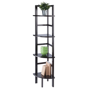 Winsome Wood Aiden Corner Baker's Rack In Rich Coffee - Stylish Solid Wood Shelf For Kitchen, Living Room & More Coffee Solid Wood 23561-winsome-wood