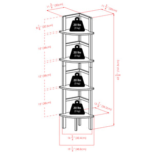 Winsome Wood Aiden Corner Baker's Rack In Rich Coffee - Stylish Solid Wood Shelf For Kitchen, Living Room & More Coffee Solid Wood 23561-winsome-wood