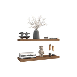 English Elm Floating Shelves - Elegant Mahogany Finish, Space-Saving Design, Perfect For Modern Home Décor B097P250920