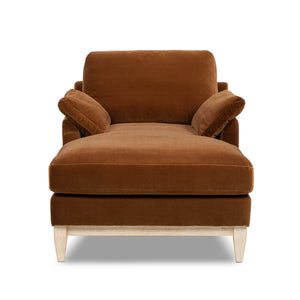 English Elm Jennifer Taylor Home - Pasadena Modern Farmhouse Chaise Lounge Chair - Cozy Burnt Orange Velvet, Eco-Friendly & Stylish B2719P385738