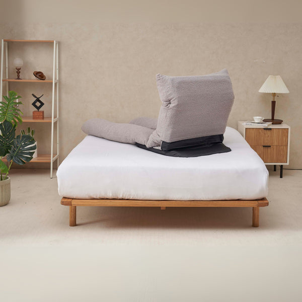 English Elm Adjustable U-shaped Full-Body Recliner Pillow for Sleeping, Reading & Physiotherapy — Gray Metal, Foldable Packaging Enhanced Comfort W244P289150