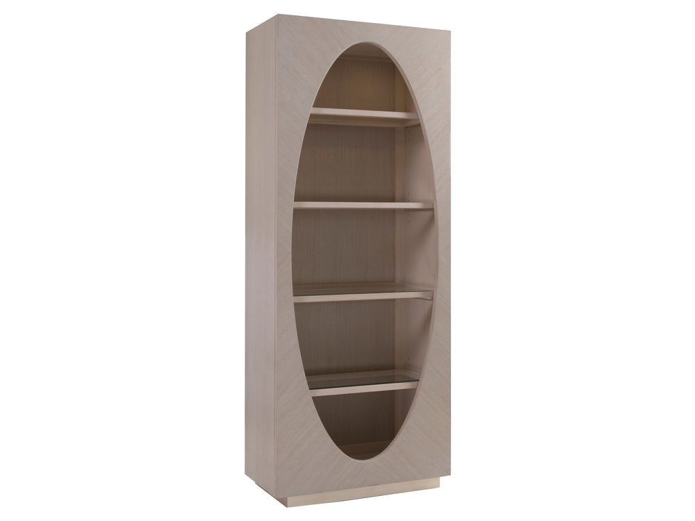 Lexington Artistica Home St Ives Bookcase – Exquisite Contemporary Design With Adjustable Shelves, Led Lighting & Glass Accents Sandrift Wood 2358-991