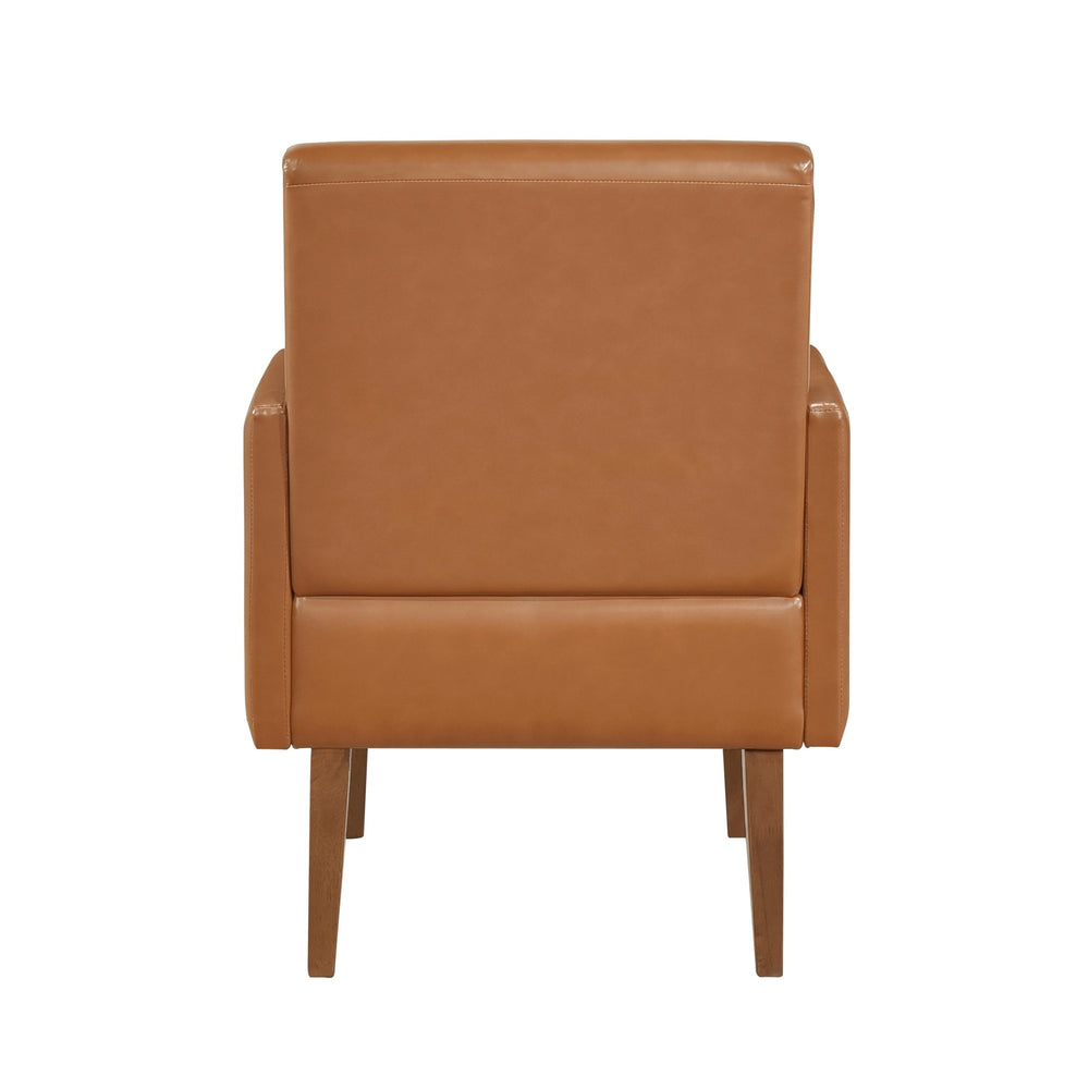 English Elm Mid-Century solid wood frame accent chair with textured fabric upholstery, walnut finish and plush foam cushioning Brown 22 L x 12 W x 30.75 H B011P256603