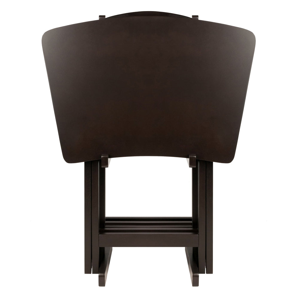 Winsome Wood Anila 5-piece Snack Table Set In Coffee - Stylish, Foldable Design For Easy Entertaining Anywhere! Coffee Solid ,Composite Wood 23594-winsome-wood