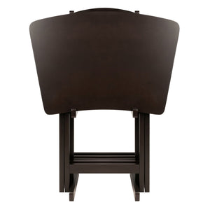 Winsome Wood Anila 5-piece Snack Table Set In Coffee - Stylish, Foldable Design For Easy Entertaining Anywhere! Coffee Solid ,Composite Wood 23594-winsome-wood