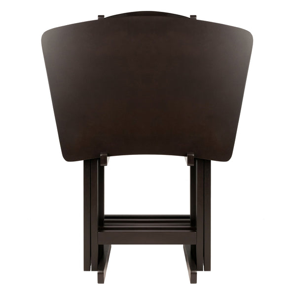 Winsome Wood Anila 5-piece Snack Table Set In Coffee - Stylish, Foldable Design For Easy Entertaining Anywhere! Coffee Solid ,Composite Wood 23594-winsome-wood