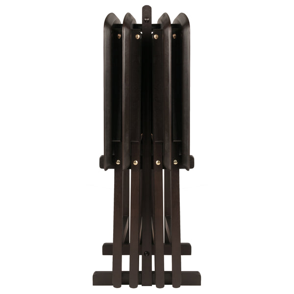 Winsome Wood Anila 5-piece Snack Table Set In Coffee - Stylish, Foldable Design For Easy Entertaining Anywhere! Coffee Solid ,Composite Wood 23594-winsome-wood