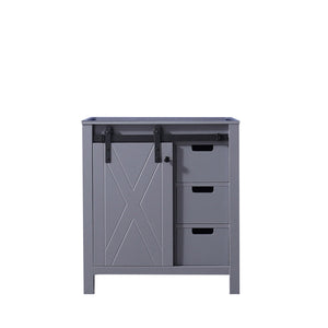 English Elm Dark Grey Bath Vanity - 30" W Stylish Storage Solution With Soft-Close Drawers & Quick Installation B2731P260000