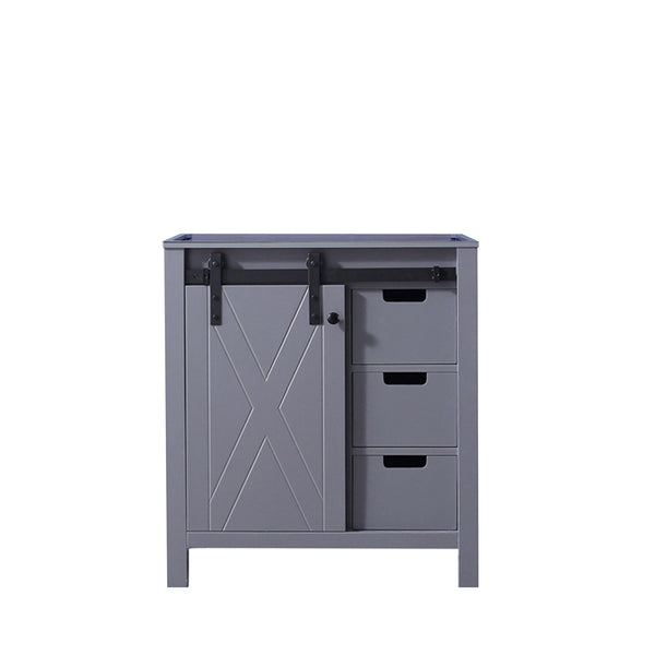 English Elm Dark Grey Bath Vanity - 30" W Stylish Storage Solution With Soft-Close Drawers & Quick Installation B2731P260000