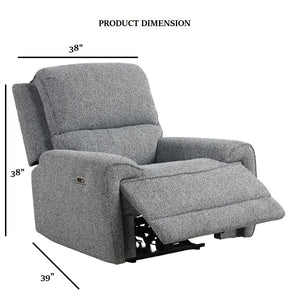English Elm Contemporary Sandbach Manual Glider Recliner with Padded Track Arms, Smooth Motion, Soft Neutral Fabric Upholstery Gray 31 L x 42 W x 27 H B2741P387662