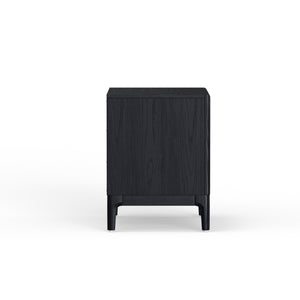 Alpine Furniture June Nightstand - Vintage Black Elegance With Soft-close Drawers And Stylish Recessed Pulls Vintage Black Mindi Solids & Veneer 2359blk-02-alpine