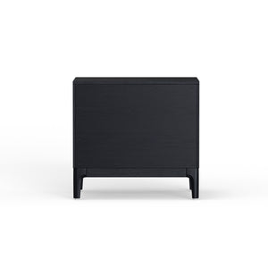 Alpine Furniture June Nightstand - Vintage Black Elegance With Soft-close Drawers And Stylish Recessed Pulls Vintage Black Mindi Solids & Veneer 2359blk-02-alpine