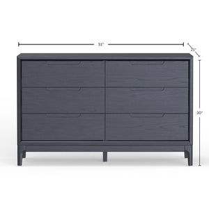 Alpine Furniture June Dresser: Modern Vintage Black Storage Solution With Soft-close Drawers & Elegant Design Vintage Black Mindi Solids & Veneer 2359blk-03-alpine