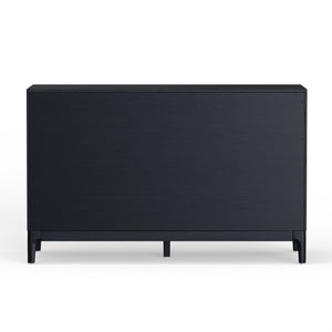 Alpine Furniture June Dresser: Modern Vintage Black Storage Solution With Soft-close Drawers & Elegant Design Vintage Black Mindi Solids & Veneer 2359blk-03-alpine