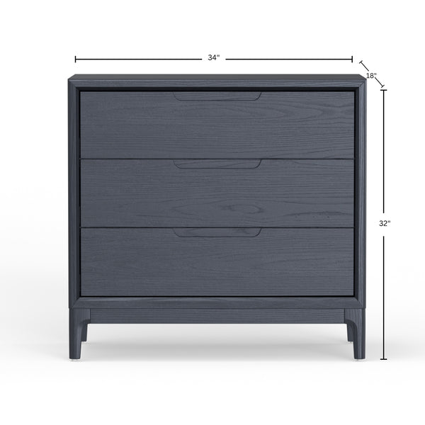 Alpine Furniture June Chest - Vintage Black Storage Solution With Soft-close Drawers And Stylish Design For Bedrooms Vintage Black Mindi Solids & Veneer 2359blk-05-alpine