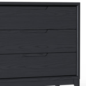 Alpine Furniture June Chest - Vintage Black Storage Solution With Soft-close Drawers And Stylish Design For Bedrooms Vintage Black Mindi Solids & Veneer 2359blk-05-alpine