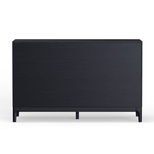 Alpine Furniture June 60" Dresser With Soft-Close Drawers And Dovetail Joinery — Minimalist 6-Drawer Storage Console Vintage Black 2359BLK-73