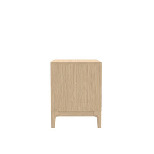 Alpine Furniture June Nightstand Light Oak With Soft-Close Dovetail Drawers, Recessed Pulls & Vintage-Modern Style 2359OAK-02