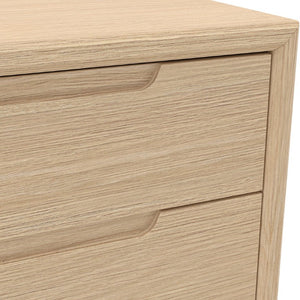 Alpine Furniture June Nightstand Light Oak With Soft-Close Dovetail Drawers, Recessed Pulls & Vintage-Modern Style 2359OAK-02