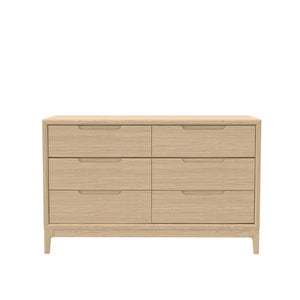 Alpine Furniture June Dresser With Recessed Pulls And Soft-Close Drawers — Sleek Minimalist 51" Storage Solution Light Oak 2359OAK-03