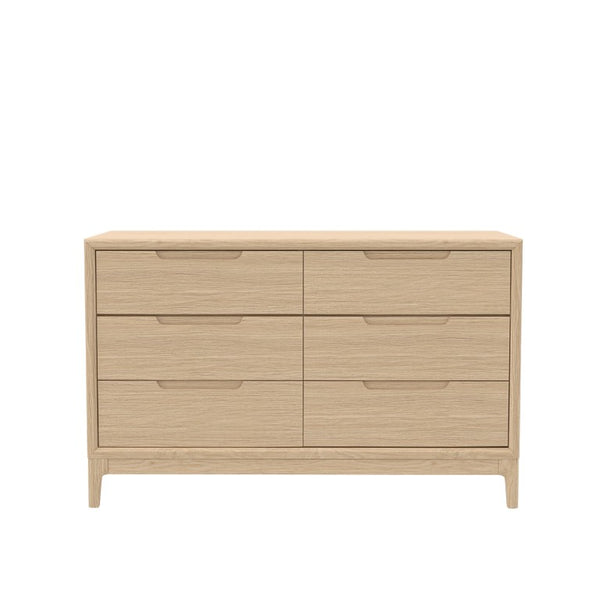 Alpine Furniture June Dresser With Recessed Pulls And Soft-Close Drawers — Sleek Minimalist 51" Storage Solution Light Oak 2359OAK-03