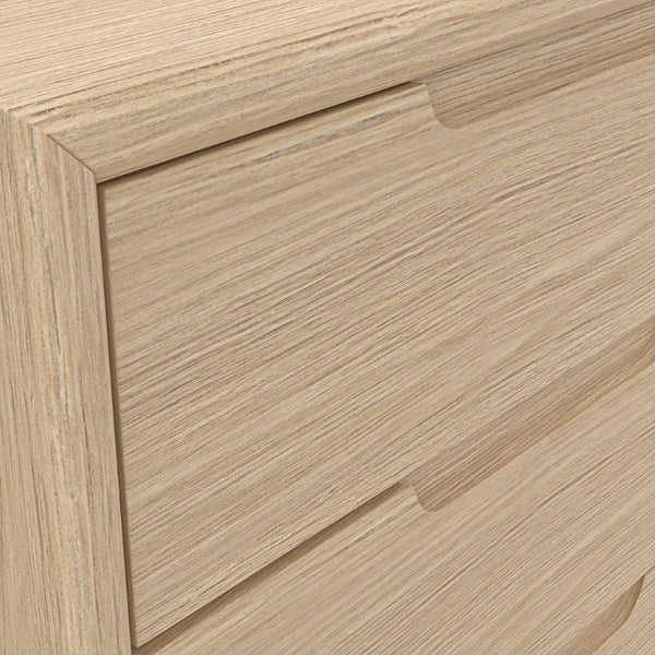 Alpine Furniture June Dresser With Recessed Pulls And Soft-Close Drawers — Sleek Minimalist 51" Storage Solution Light Oak 2359OAK-03