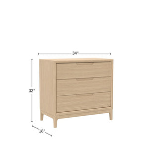 Alpine Furniture June Chest With Modern Dovetail Drawers, Soft-Close Glides, Anti-Tip Safety & Minimalist Design Light Oak 2359OAK-05