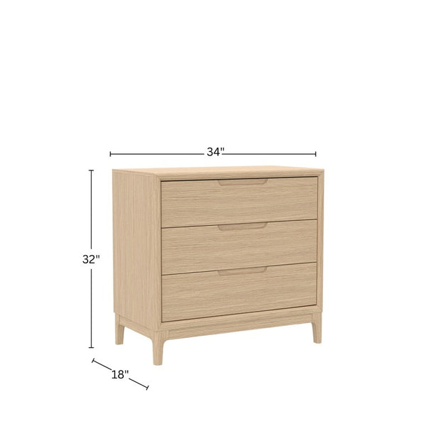 Alpine Furniture June Chest With Modern Dovetail Drawers, Soft-Close Glides, Anti-Tip Safety & Minimalist Design Light Oak 2359OAK-05