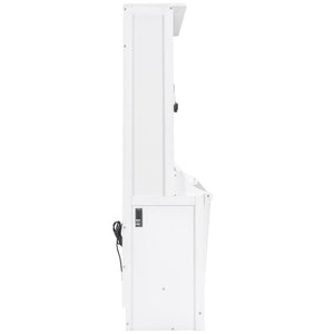 English Elm Queen Murphy Bed with Desk, Built-In LED Lights, USB Charging Ports & Space-Saving Modern Design White N7500004014K