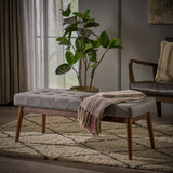 Christopher Knight Home® Mid Century Tufted Grey Fabric Ottoman - Stylish & Comfortable Seating