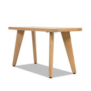 English Elm Jennifer Taylor Home - Capri Solid Red Oak Wood Bench 35.5" — Handcrafted Natural Brown Oak, Mid-Century Tapered Legs, Slim Profile Seating B2719P395571