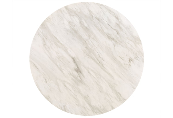 English Elm GRETA Antique White Bar Table and Stool Set with Marble-Style Top, Built-In Shelf, Sturdy Rubberwood B201S00152