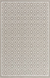 Unique Loom Outdoor Trellis Kafes Machine Made Geometric Rug Gray, Ivory 5' 3" x 8' 0"