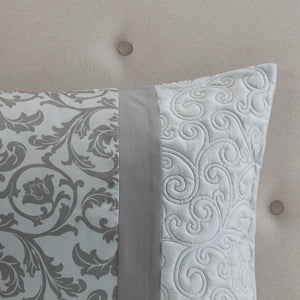 English Elm Embroidered 8-Piece Comforter Set In Elegant Grey For California King – Cozy, Stylish & Easy Care! B03594923