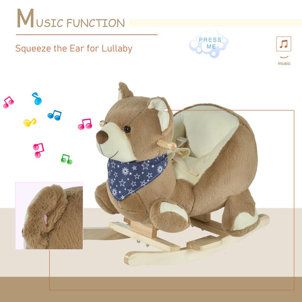 English Elm Qaba Giraffe Plush Toddler Rocking Ride on Toy with Sound and Safety Belt W2225P200498