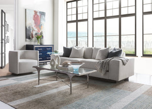 Lexington Artistica Home Porto Silver Cocktail Table – Hand-forged Iron Base With Textured Finish & Elegant Glass Top Design Silver Leaf Wood 2360-945