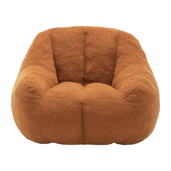 English Elm Bean Bag Chair Oversized Faux Fur Memory Foam Lounge Seat for Dorm or Living Room Yellow W2200P302136