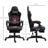 English Elm Vinsetto Racing Gaming Chair Diamond Pu Leather Office Gamer Chair High Back Swivel Recliner With Footrest, Lumbar Support, Adjustable Height, Black