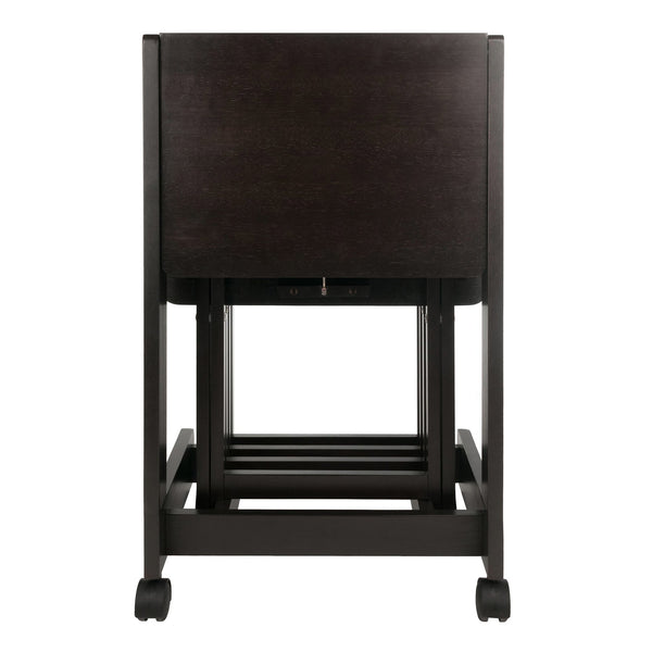 Winsome Wood Brienda 5-piece Snack Table Set With Flip Top And Serving Cart – Perfect For Easy Entertaining At Home! Coffee Solid Wood 23620-winsome-wood