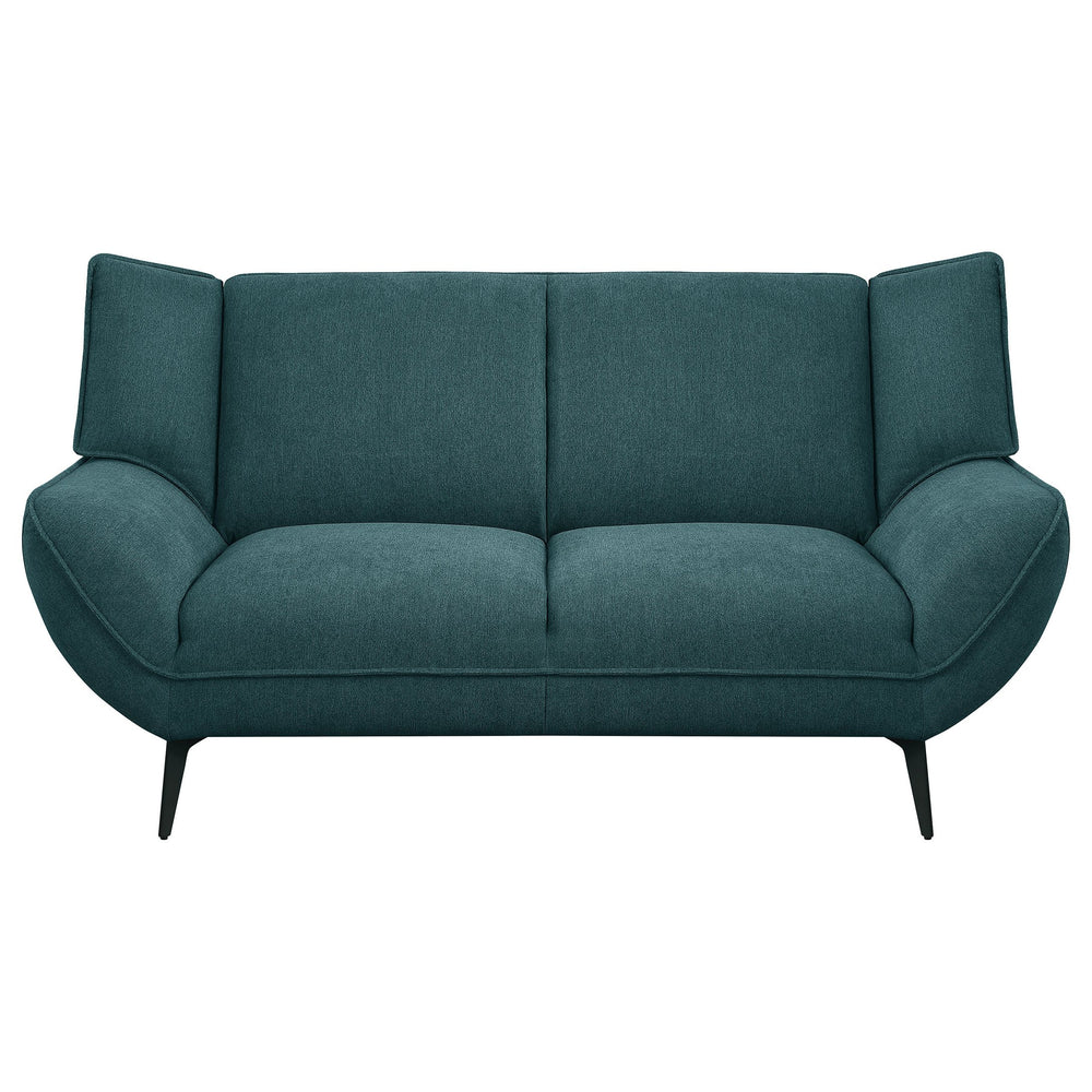 English Elm Logan Teal Blue 2-Piece Sofa Set - Modern Comfort With Metal Legs For Stylish Living Room Elegance B062S01268