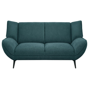 English Elm Logan Teal Blue 2-Piece Sofa Set - Modern Comfort With Metal Legs For Stylish Living Room Elegance B062S01268