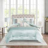 Madison Park Amherst Transitional 7 Piece Comforter Set MP10-2981 Aqua