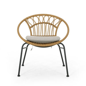 English Elm Christopher Knight Home® - BANYA Light Brown PE Rattan Chair Set with Iron Frame, Waterproof Fabric, Modern Loop Design for Outdoor Elegance 70431.00LBRN