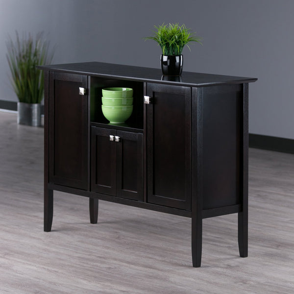 Winsome Wood Melba Buffet Cabinet In Coffee Finish - Elegant Storage Solution For Dining & Living Spaces Coffee Composite Wood ,Metal 23646-winsome-wood