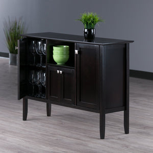 Winsome Wood Melba Buffet Cabinet In Coffee Finish - Elegant Storage Solution For Dining & Living Spaces Coffee Composite Wood ,Metal 23646-winsome-wood