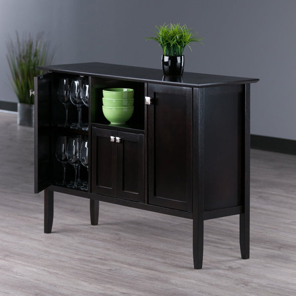 Winsome Wood Melba Buffet Cabinet In Coffee Finish - Elegant Storage Solution For Dining & Living Spaces Coffee Composite Wood ,Metal 23646-winsome-wood